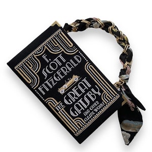 Buch Clutch Geldbörse, Great Gatsby schwarz und gold süße bestickte Neuheit Tasche