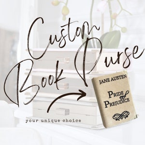 Bolsa personalizada para amantes de livros, embreagem, bolsa, bolsa, presente para aniversário, mulheres, ela, irmã, melhor amiga, carteira personalizada com capa de novidade