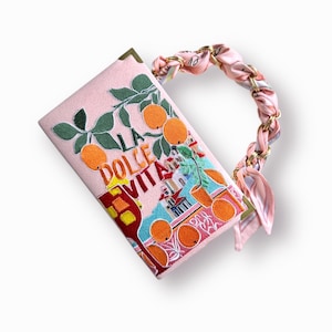 Bolso de mano con bordado italiano La Dolce Vita, bolso de noche
