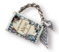 Embroidered book bag clutch, Alice in Wonderland, beige evening purse product logo