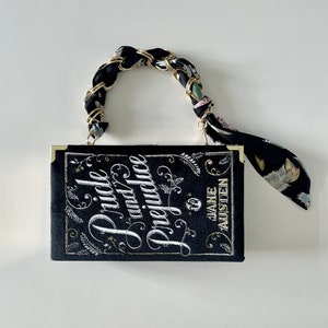 Pride And Prejudice Embroidered Appliquéd Canvas Clutch