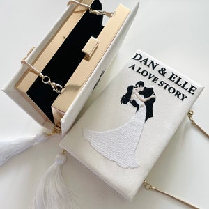 Bolso de mano con bordado para boda, bolso novedoso, bandolera, bolso de hombro blanco