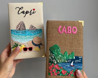 Pochette a libro ricamata, borsa originale, tracolla, borsa a spalla Capri Italia con limoni