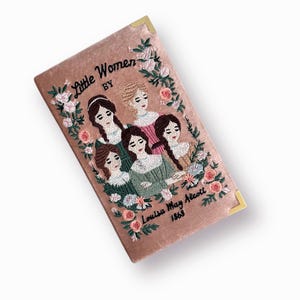 Cartera de mano tipo libro - LAS MUJERCITAS - Cartera de mano para mujer - Cartera bordada - Cartera personalizada
