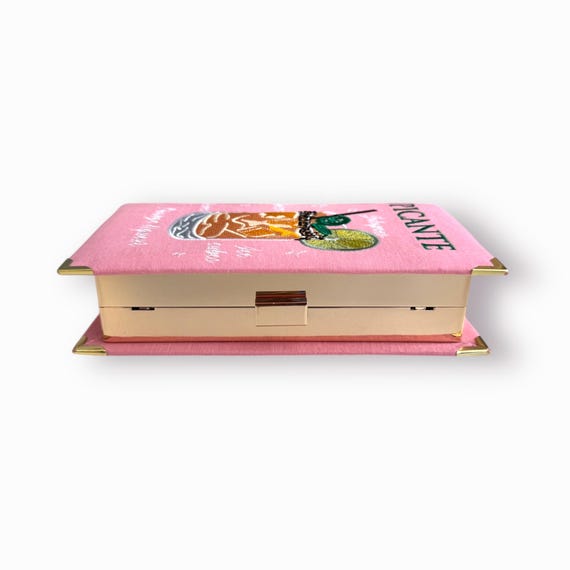 Book Clutch Purse Picante, Spicy Margarita Embroidered Evening