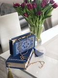 Embroider Book Clutch -  Navy blue velvet The Arabian Nights - Purse product logo