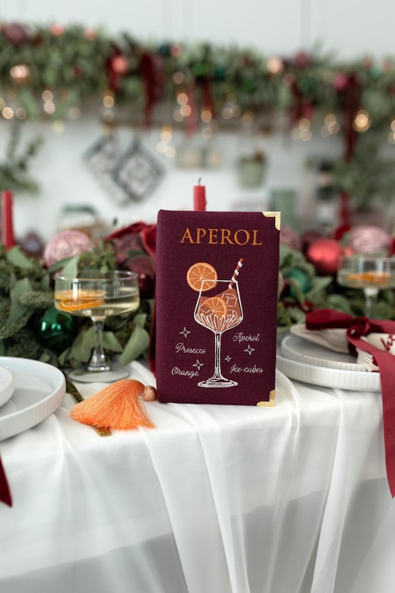 Pochette natalizia Aperol, pochette con tracolla ricamata, borsa