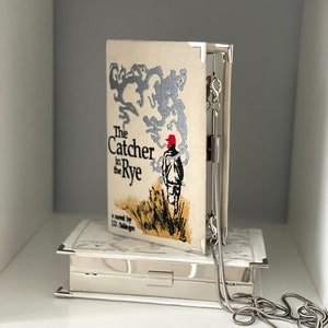 Book clutch purse, The Catcher in the Rye embroidered evening novelty bag