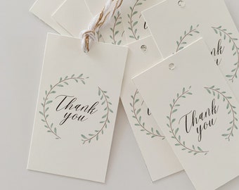 Thank you Favor Tags, Wedding Tags, Printable, Instant Download, Eucalyptus, Greenery, Simple, Cookie Tags, Party Favor, Appreciation Tag