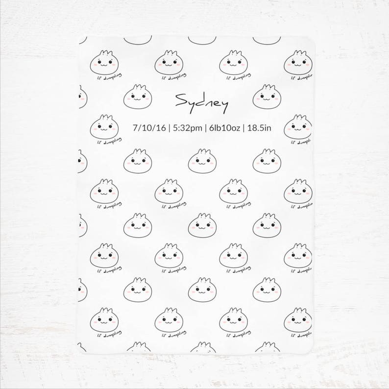 Personalized Baby Name Swaddle for Crib Lil/' Dumpling Baby Name Blanket or Nursery Custom Newborn Shower Gift Stroller