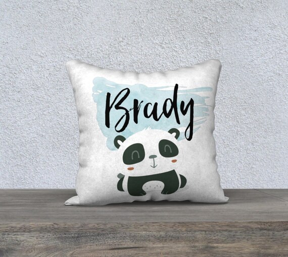 Personalized Baby Name Pillow Case Panda 18x18 In Etsy