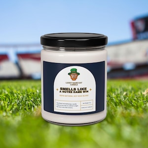 Smells Like a Notre Dame Win, Lucky Game Day Candle, Coach, Gift for Coach, Team Gift, Baseball Gifts, Football Gifts, Notre Dame Luck