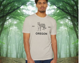 Oregon Mountain Lion Tshirt, Tshirt, Father's Day Gift, State Tshirts, Travel Shirt, Mountain Lion, Lion Tshirt, Oregon Tshirt