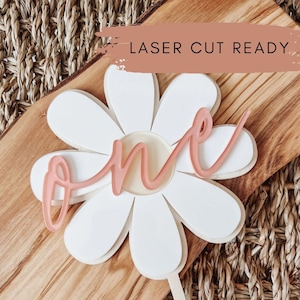 Daisy one topper laser cut file, daisy topper glowforge, daisy topper svg, first birthday topper laser cut file, cake topper laser cut file