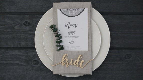 Bride and Groom Wedding Place Settings Mr and Mrs Place - Etsy