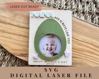 Moederdag koelkastmagneet, Moederdagcadeau, Glowforge lasergesneden bestanden, Oma fotomagneet, Moeder fotomagneet, SVG laserbestand, Avocado