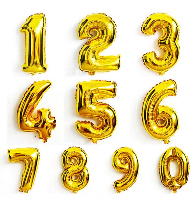Gold Number Balloons Foil Balloons Mylar Number Balloons Giant Number Balloons Age Birthday Balloons Gold Foil 36 Number Balloons