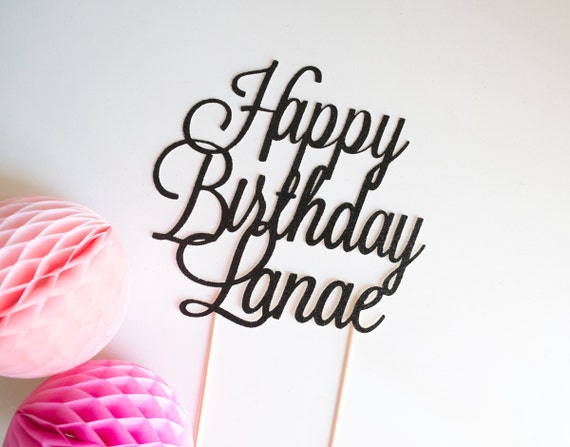 Buon compleanno Nome Torta Topper l Nome personalizzato ...