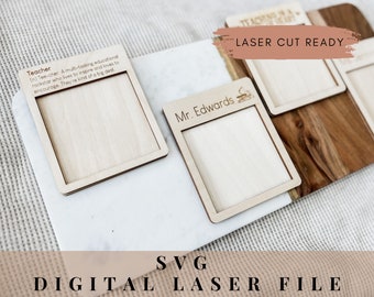 Teacher notepad svg, Teacher appreciation gift, Teacher note holder laser cut file, Teacher note pad svg glowforge, Teacher gift svg