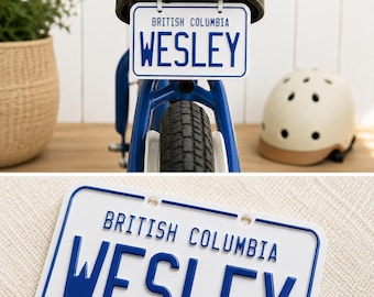 Personalized Kids Bike License Plate, Custom Name Plate for Bikes, Scooters & Ride On Cars, Kids Bicycle Tag, Toddler Bike Accessory
