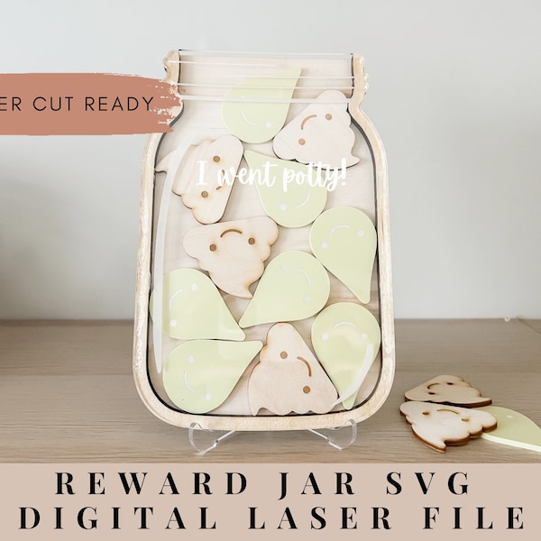 Reward jar potty train svg, Glowforge cut file, Reward jar laser cut file, Glowforge file, SVG,, svg glowforge, Reward chart, Laser cut file