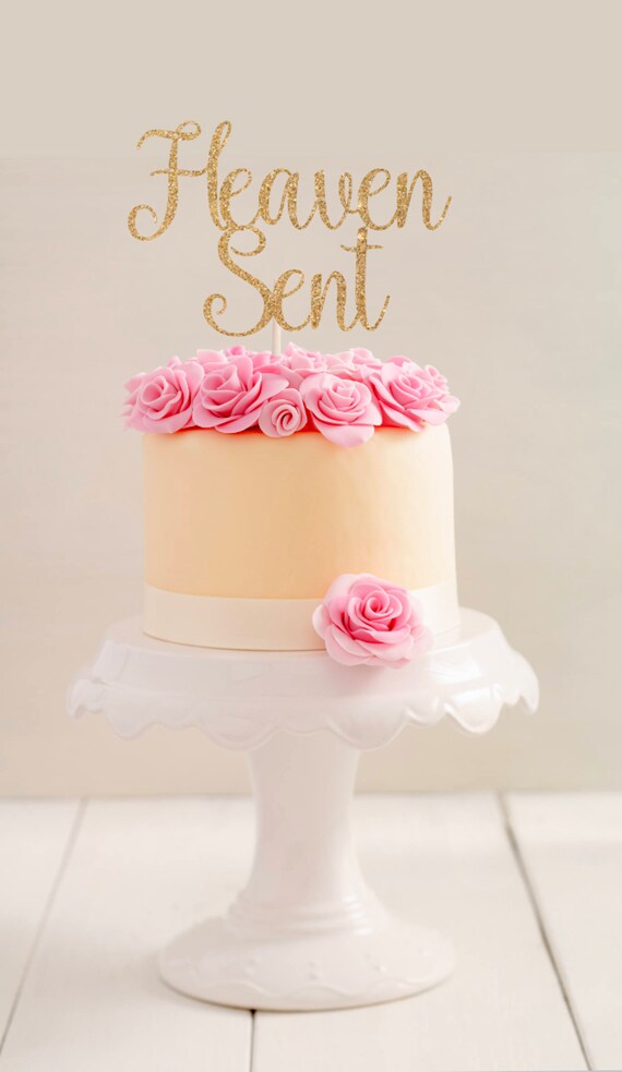 heaven sent baby shower cake