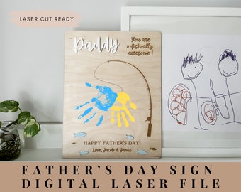 Vatertagsschild, Vatertags-Handabdruckschild, DIY-Handabdruck Vatertag, Glowforge, Vatertagssvg, Laserdatei, Vatertagssvg-Datei