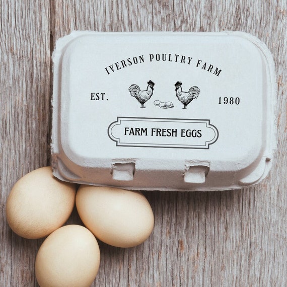 CUSTOM Egg Carton Stamp Farm Fresh Eggs Fresh Eggs Egg 