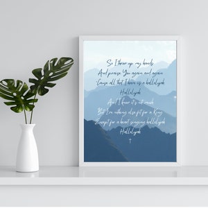 Gratitude Lyrics print | Christian lyrics print