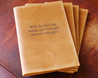 Personalized Leather Journal with Quote, Moleskine Leather Notebook, Refillable Journal Cover