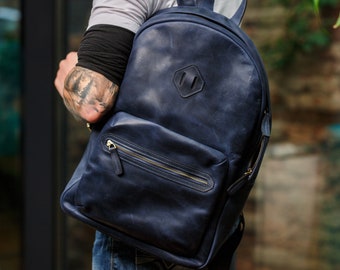 Leather Backpack | Leather Rucksack | Laptop Backpack with Pockets | Backpack Women / Men