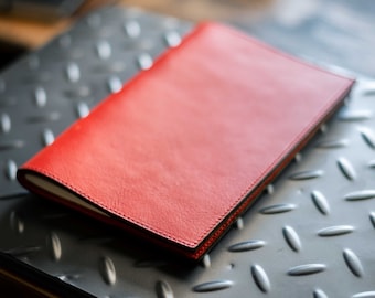 Red Refillable Moleskine Cover | Red Leather Journal Cover | Italian Leather Notebook Cover | Personalized Leather Journal Cover