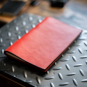 Red Refillable Moleskine Cover | Red Leather Journal Cover | Italian Leather Notebook Cover | Personalized Leather Journal Cover