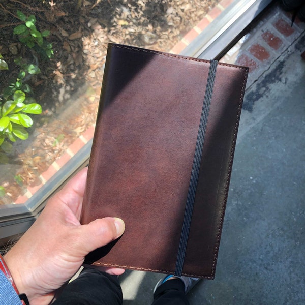 Chestnut Leather Journal Cover, Moleskine, Personalized