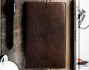 Personalized Leather Journal Cover for Moleskine Cahier Notebook