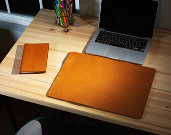 Personalized Desk pad made from Italian crazy horse leather