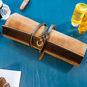 Personalisierte Leder-Werkzeugtasche, Werkzeugtasche, Bleistiftpinselrolle, Segeltuch-Werkzeugtasche, Holzarbeit-Organizer, Pinselrolle, bestes Geschenk