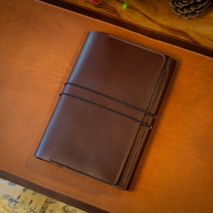 Leather Padfolio Pro Chestnut, Handmade Leather Journal Cover, Genuine Leather Journal Protector, Premium Leather Notebook Cover,Diary Cover