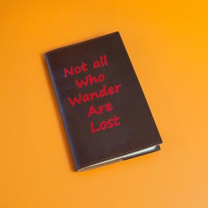 Journal mit Zitat (Gedruckt) - Mexikanische Leder - Kastanie, Leder Lederbuch, Kastanien Leder Journal