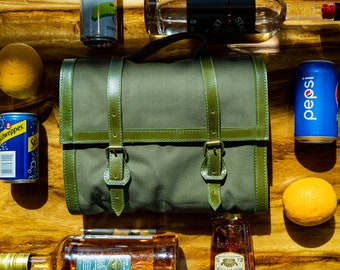 Portable Bar Tools Bag, Green Bartender Roll Bag, Bartending Set, Home Bar Tools, Cocktail Kit