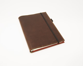 Leder Folio, Leuchtturm A5 Notizbuch-Cover, handgemachte personalisierte Leder Journal nachfüllbar, Leuchtturm1917 A6 Pocket Case