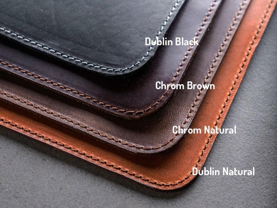 Black Leather Desk Mat, Milwaukee Full Grain Leather, Made in USA