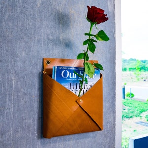 Leather Mailbox, Wall Mount Mail Oraganizer, Personalized Mail Box, Mail Sorter, Housewarming Gift, Hanging Storage, Leather Envelope Pocket