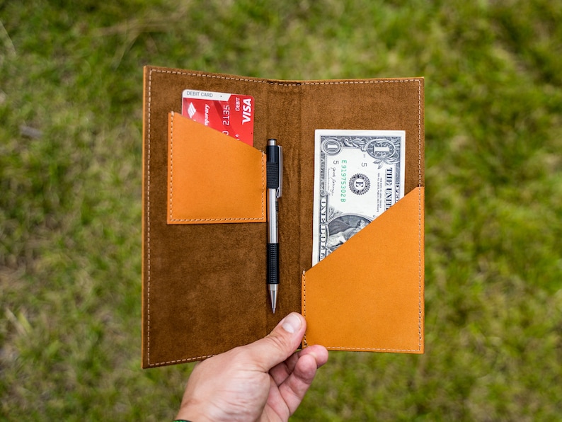 Leather Receipt Holder Personalized Checkbooks Guest Bill Etsy