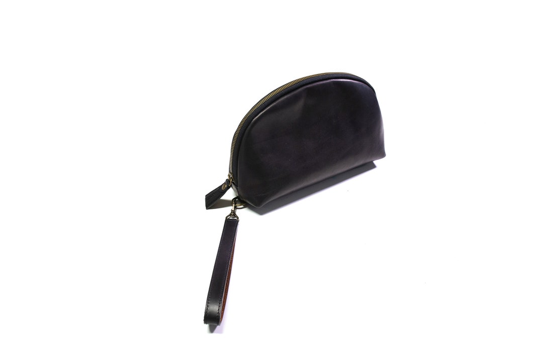 Black Leather Organizer Pouch / Wire Organizer / Gadgets Holder