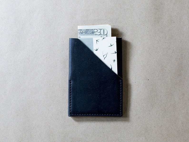 Minimalist Leather Wallet , Mini Leather Wallet, Mens Wallet, Simple Slim wallet image 1