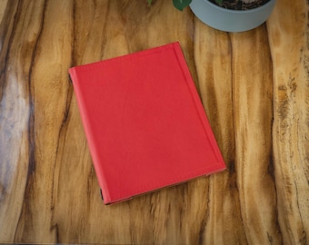 Personalized Red Leather Wedding Invitation Folio, Custom Engraved Cover, Italian Leather Keepsake
