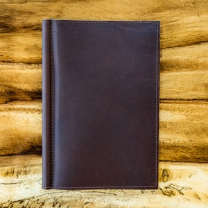 Libro de menú de cuero marrón de Milwaukee / Carpeta de menú personalizada / Menú de restaurante con logotipo personalizado / Libro de recetas A5 / Menú de vinos tamaño A4 negro