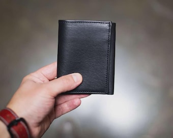 Personalized Full Grain Leather Trifold Wallet