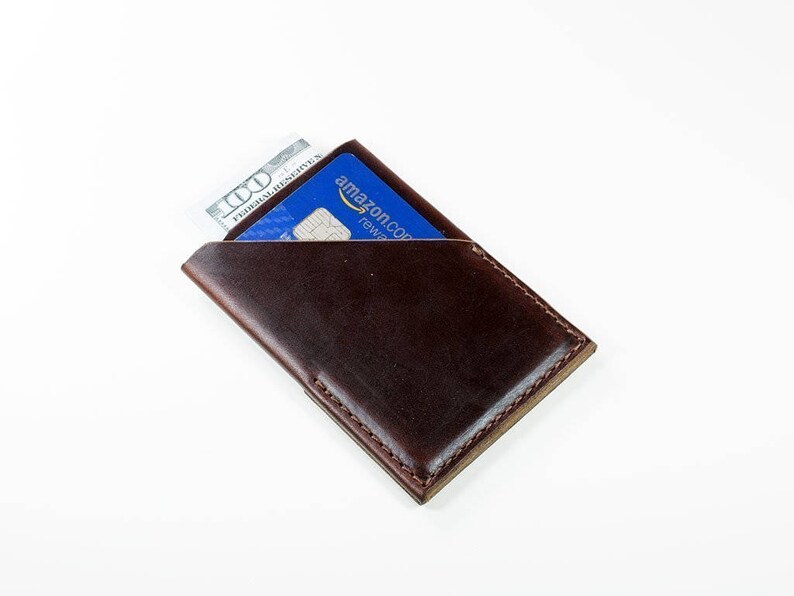 Mini Leather Wallet Front Pocket Wallet Personalized Small Etsy